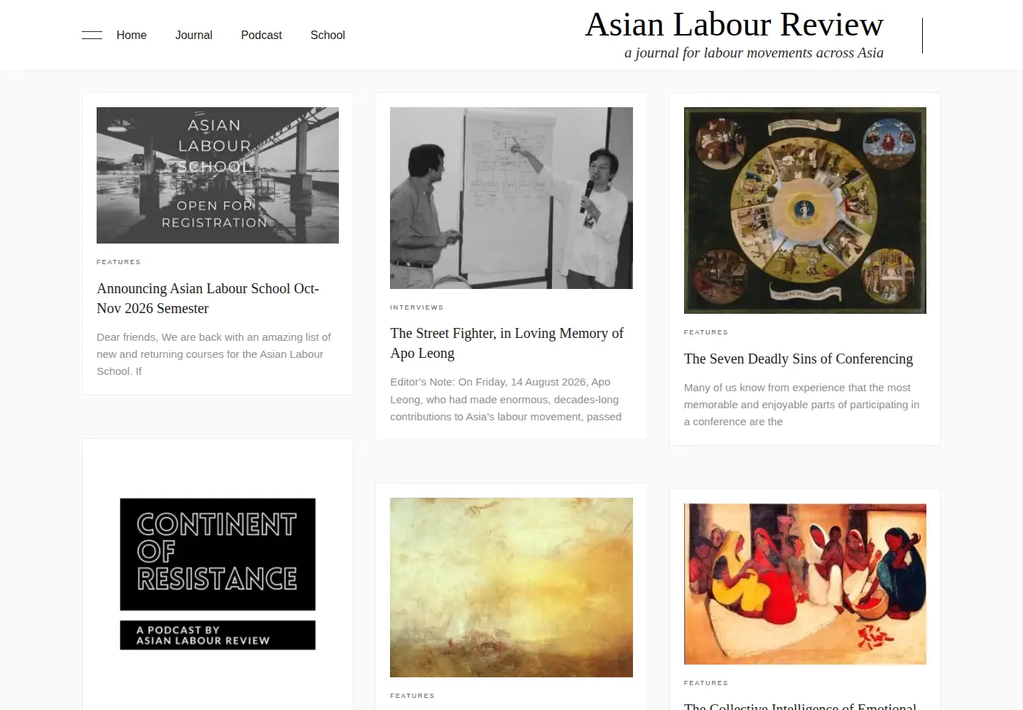 Captured homepage of labourreview.org in the current scan