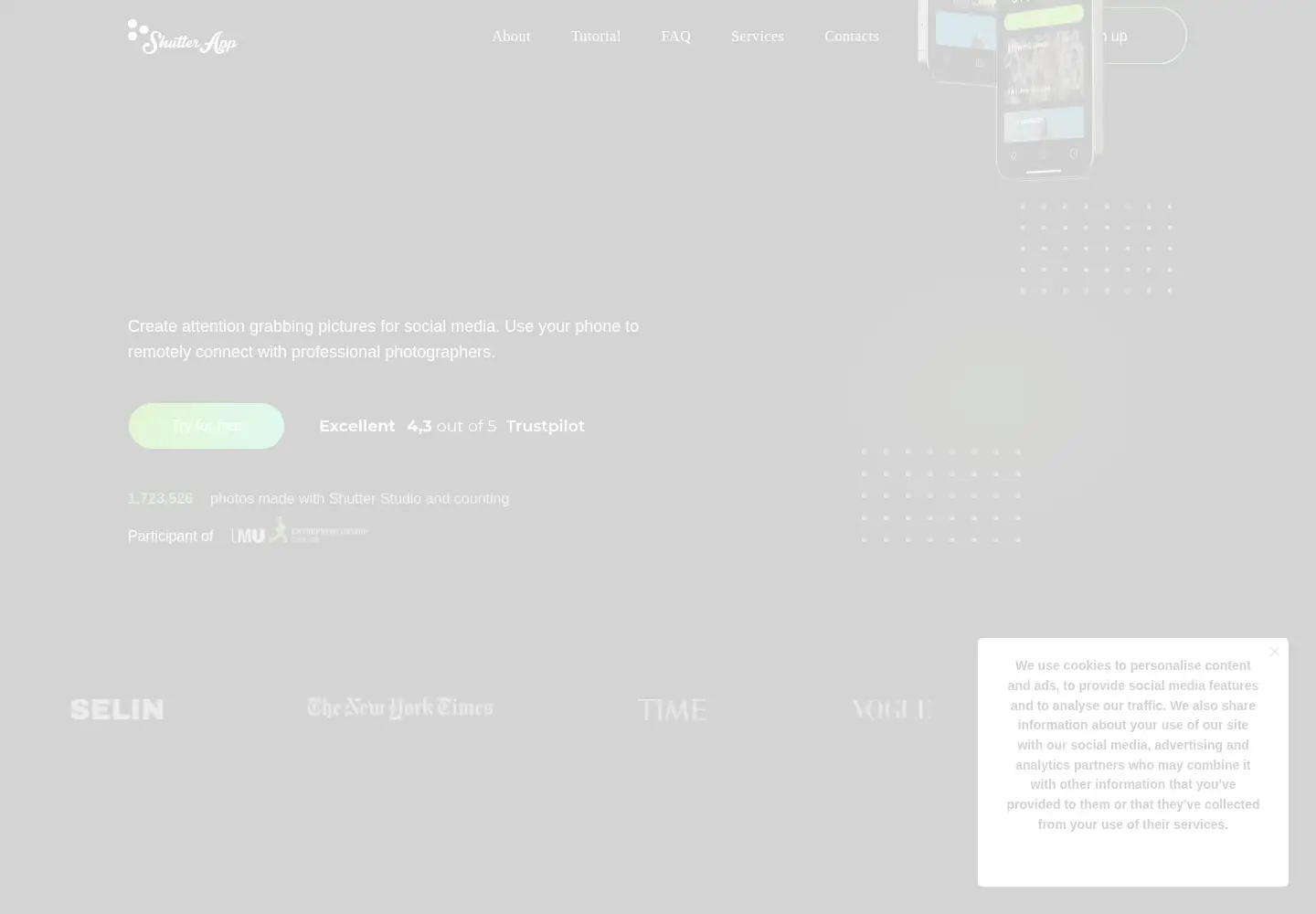 Screenshot of theshutter.app