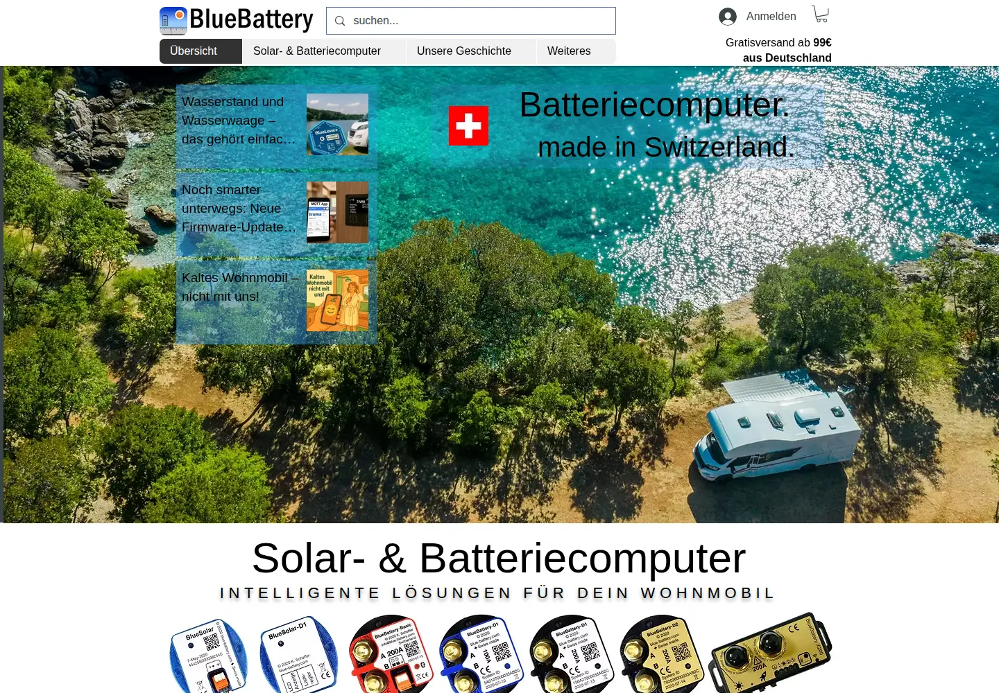 Captured homepage of blue-battery.com in the current scan