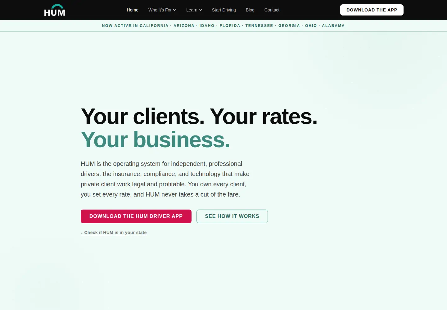 Screenshot of humrideshare.com