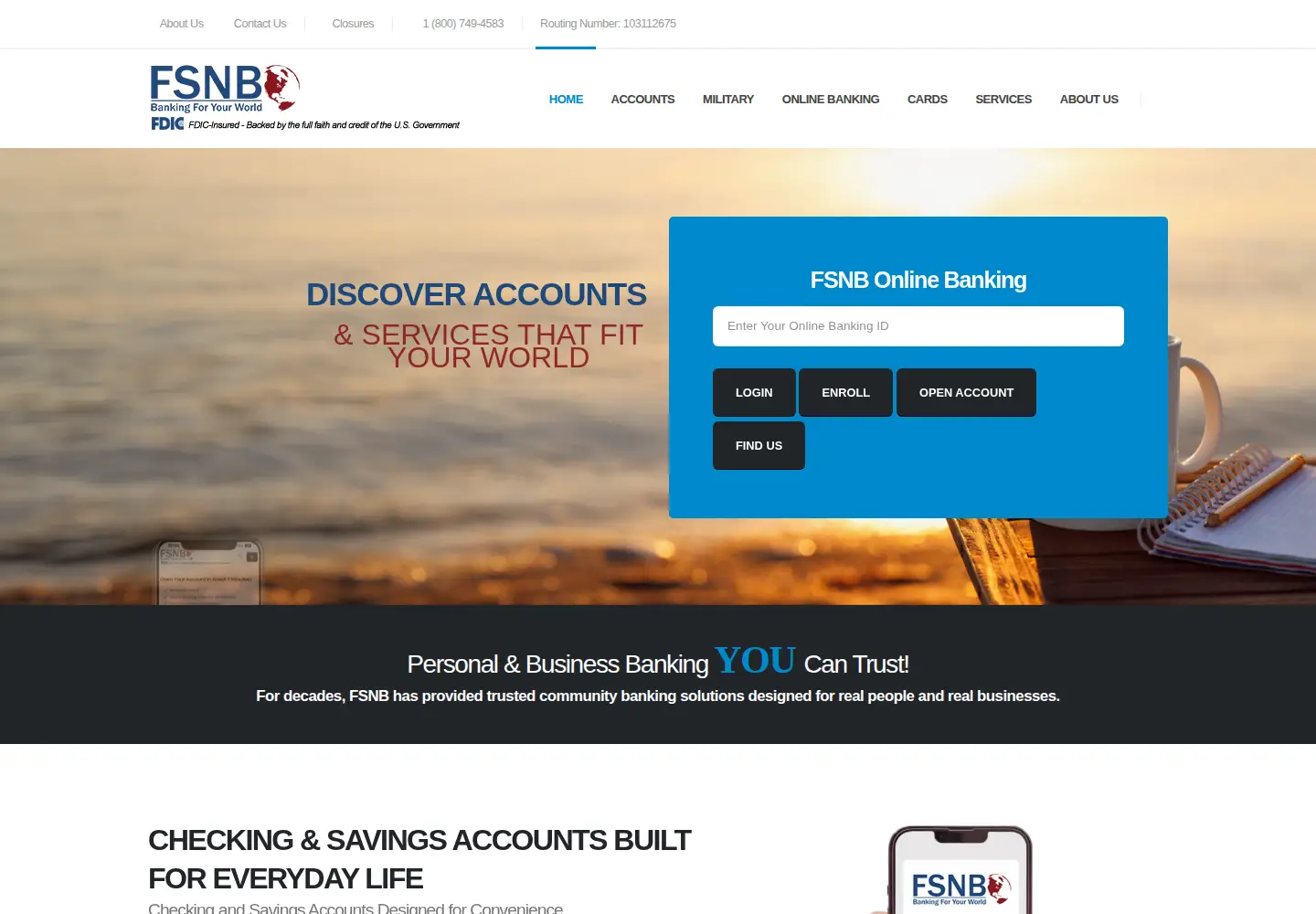 Screenshot of fsnb.com