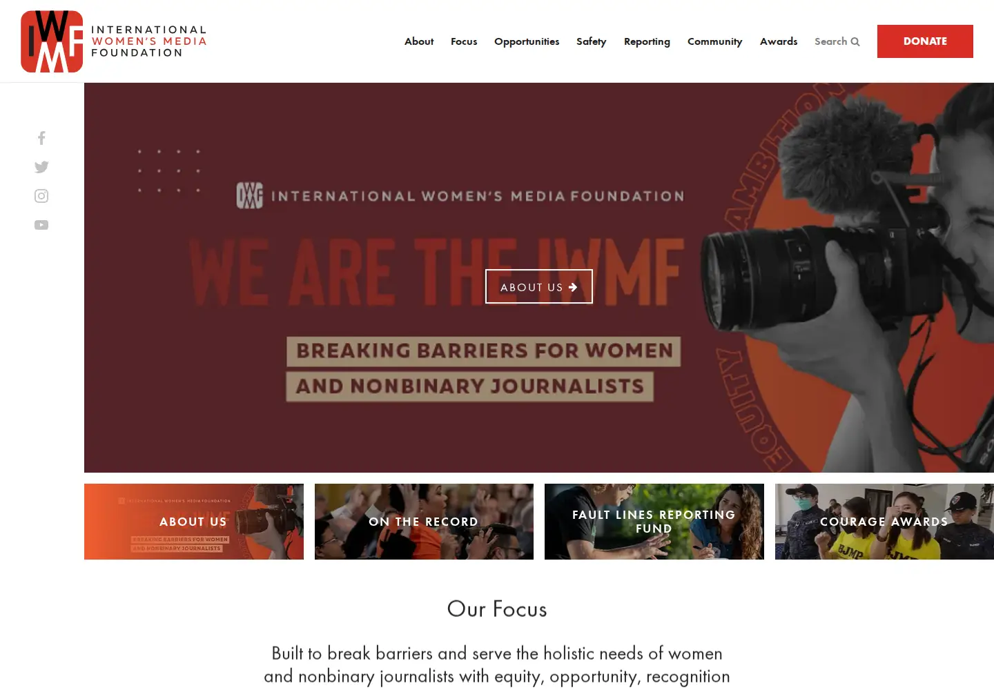 Screenshot of iwmf.org