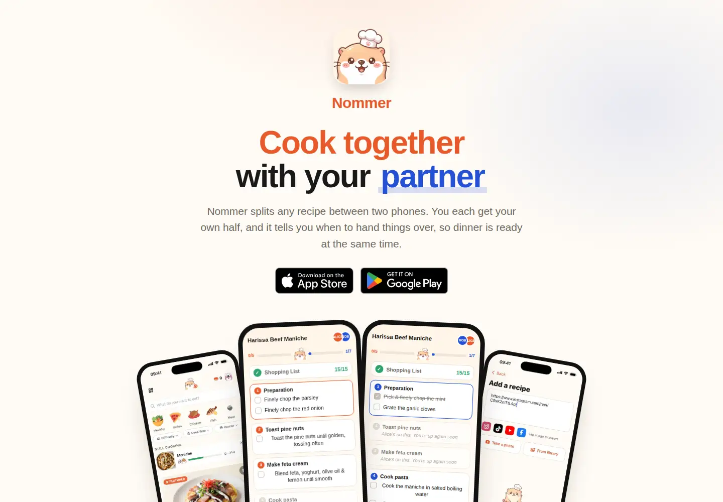 Captured homepage of nommer.ai in the current scan