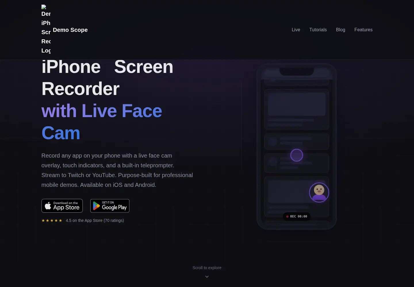 Screenshot of demoscope.app