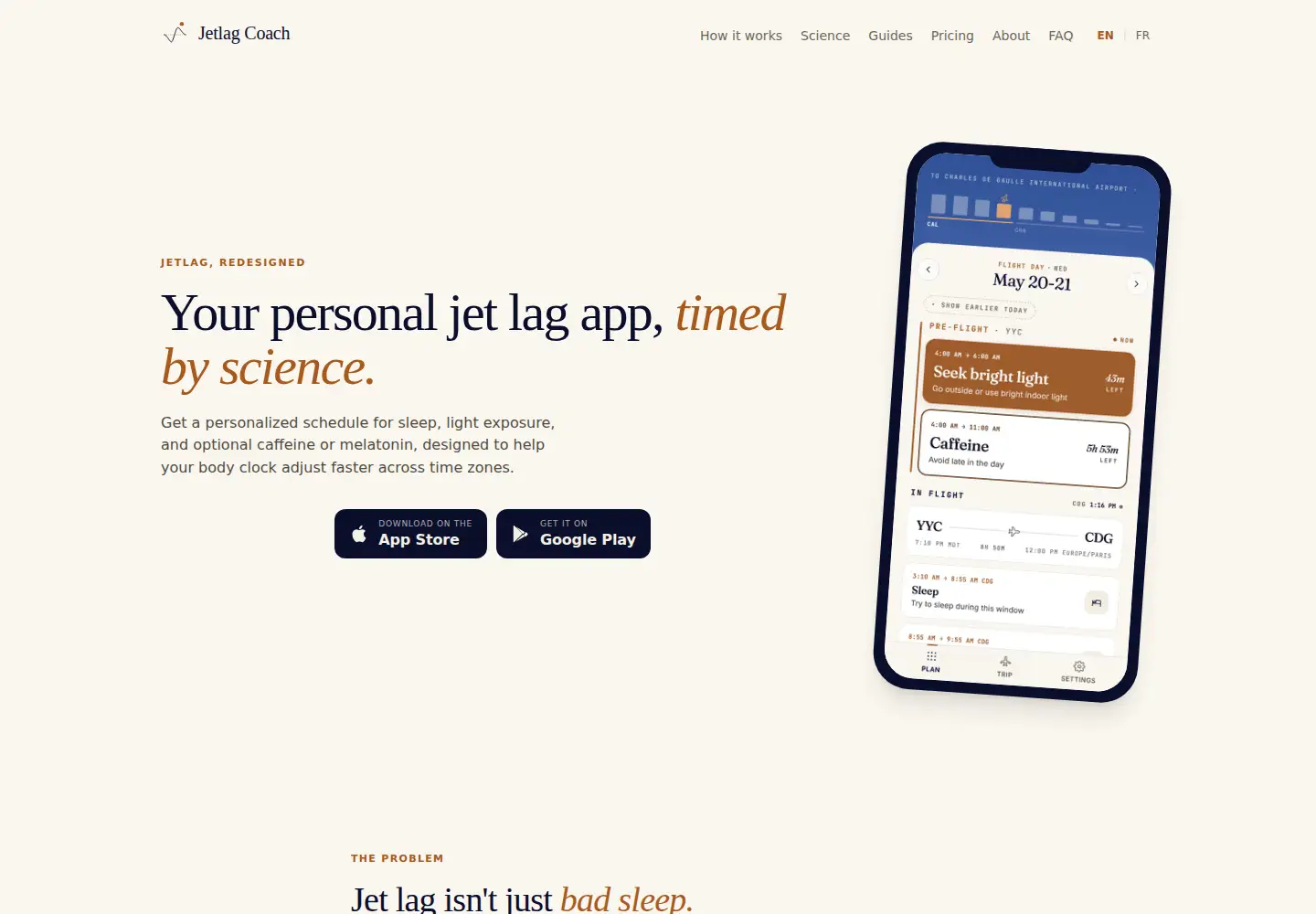 Screenshot of jetlagcoach.com