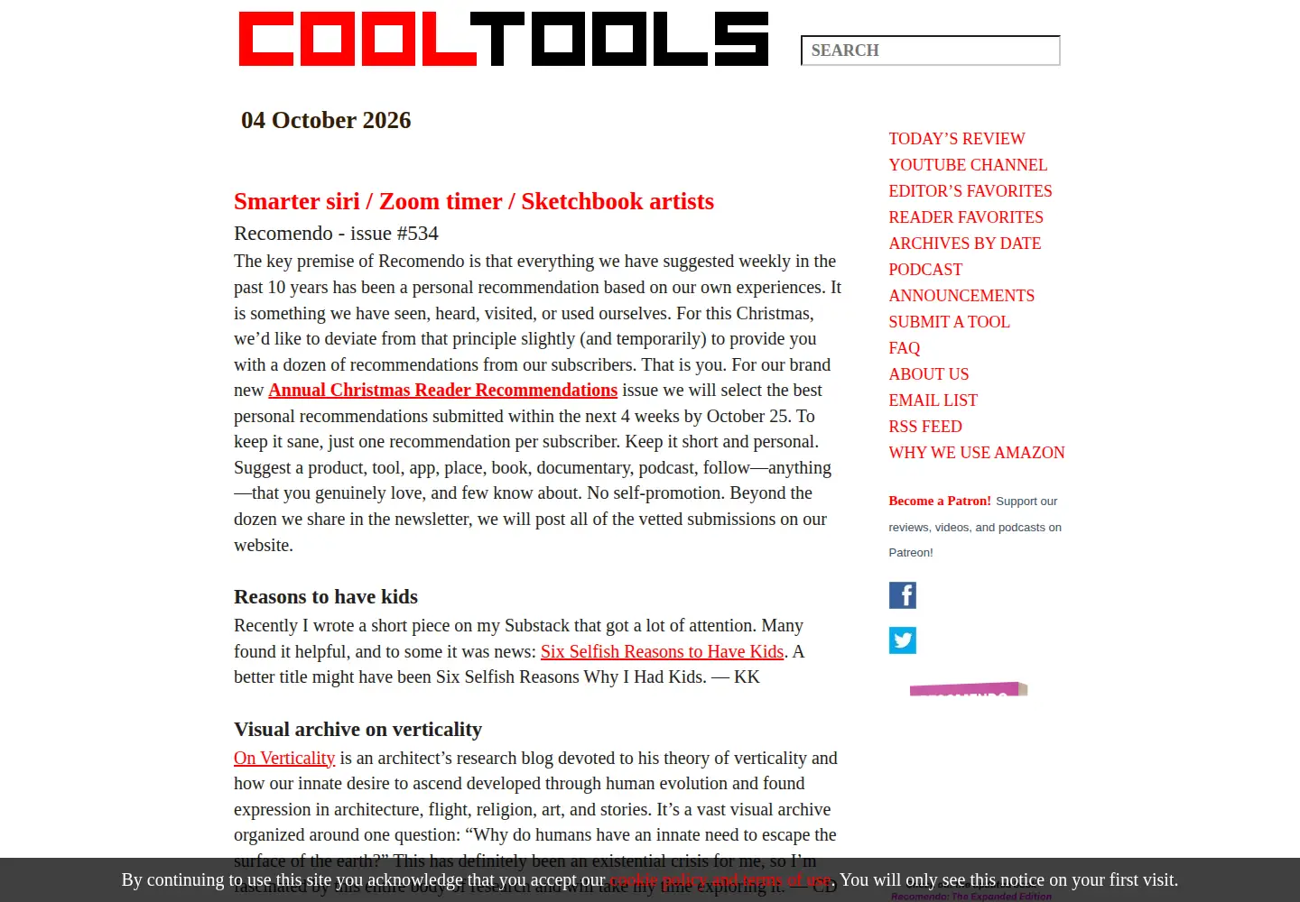 Screenshot of cool-tools.org