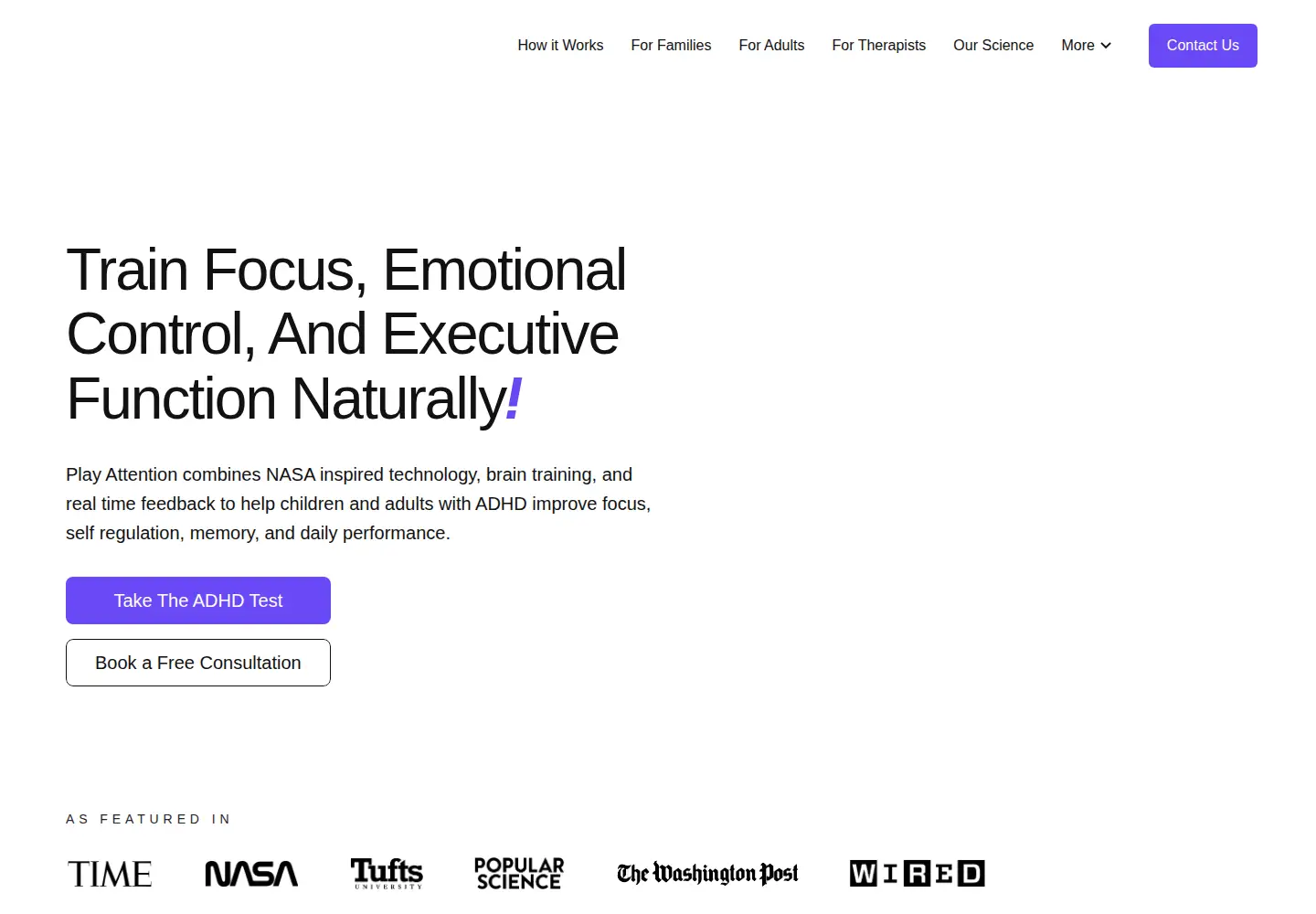 Screenshot of playattention.com