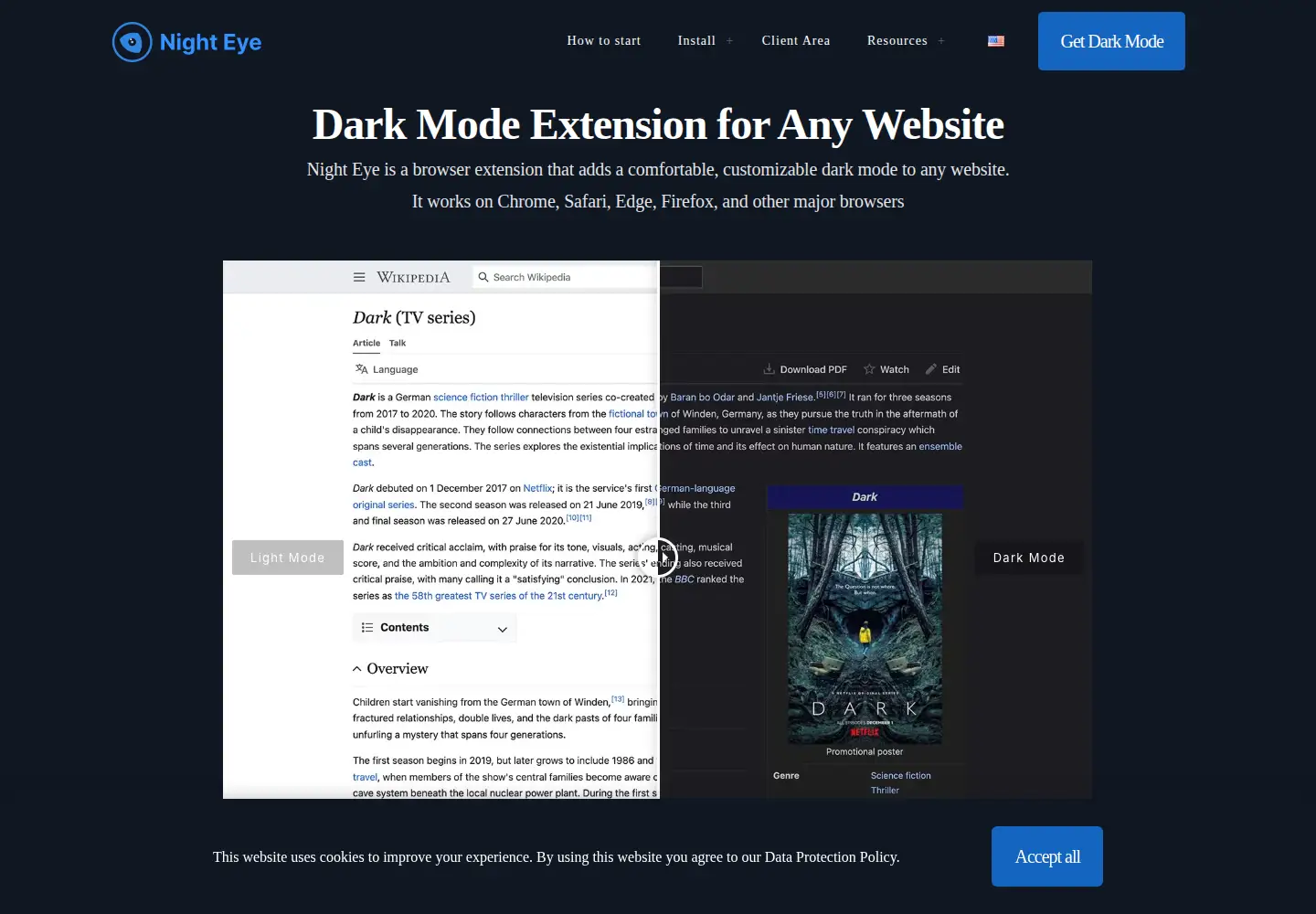 Screenshot of nighteye.app