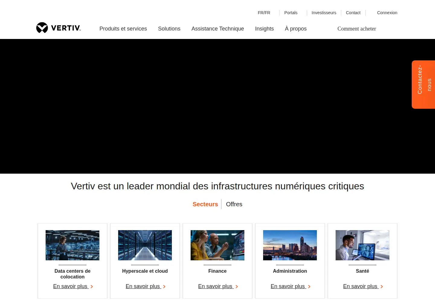 Screenshot of vertiv.com