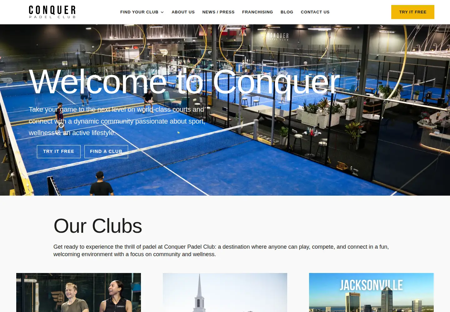 Screenshot of conquerpadel.com