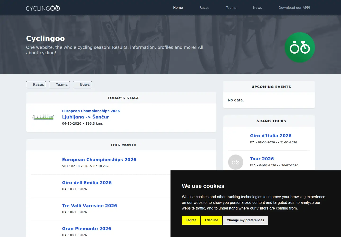 Screenshot of cyclingoo.com
