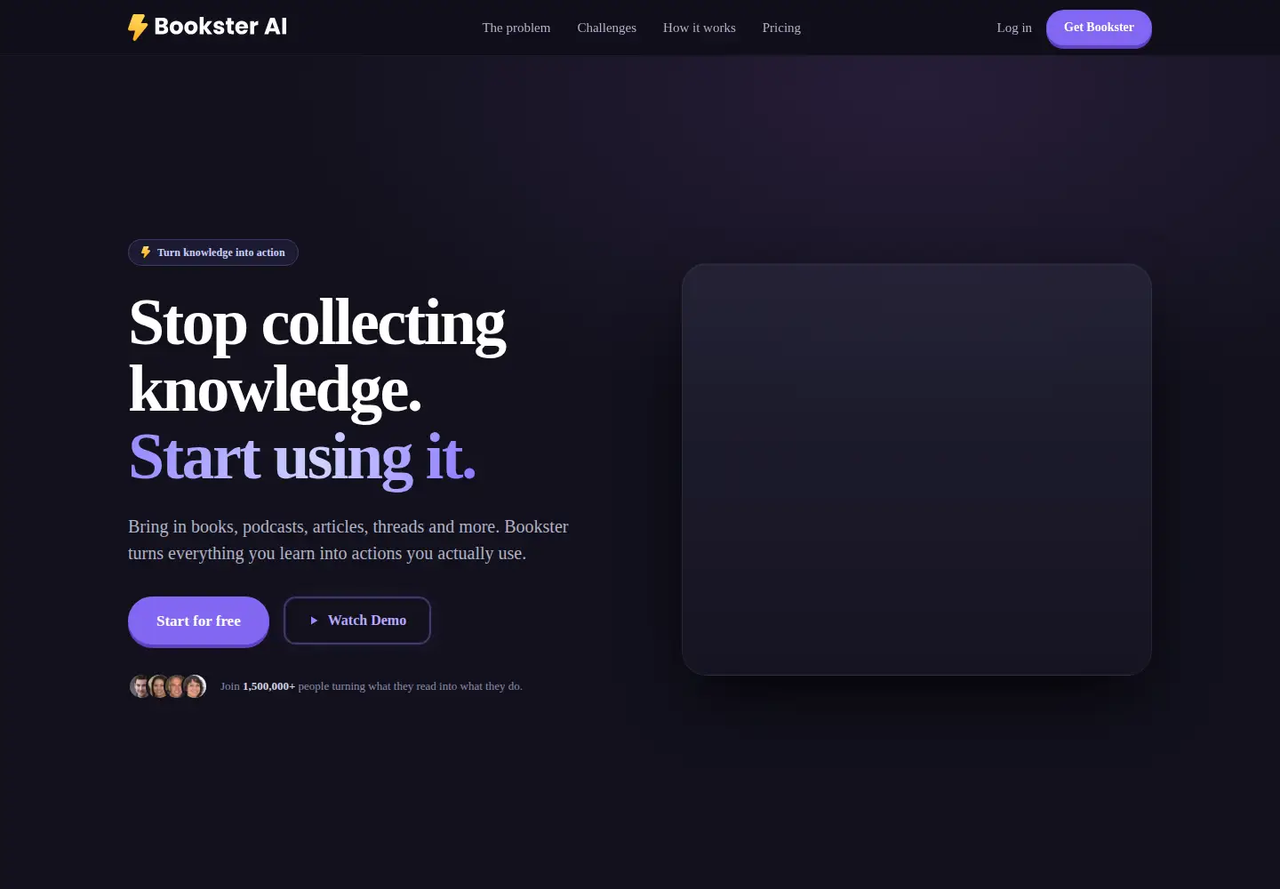 Captured homepage of bookster.ai in the current scan