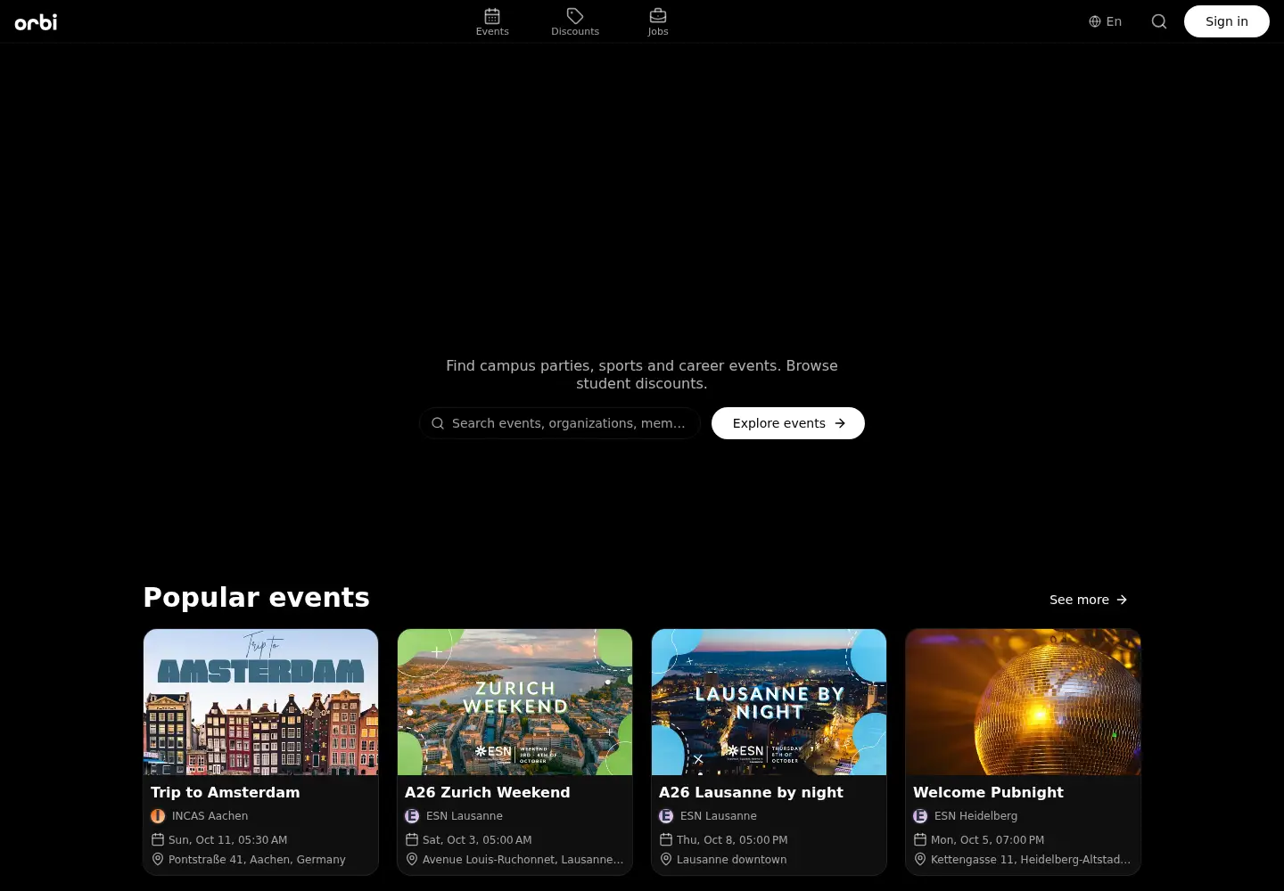 Screenshot of orbi.io