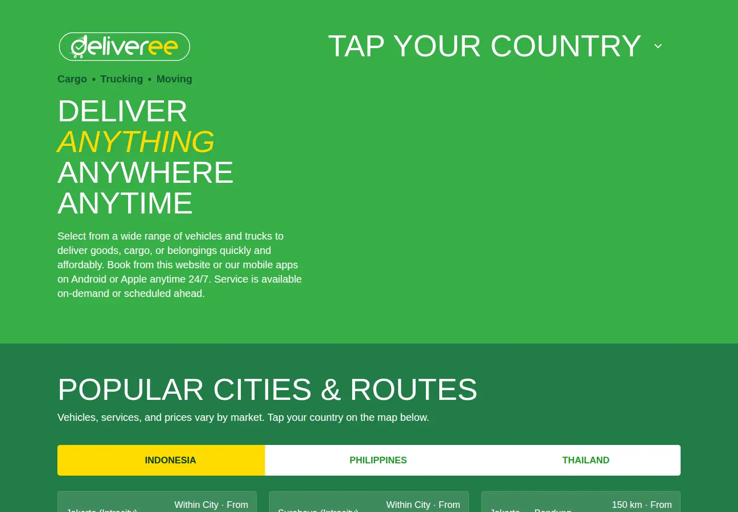 Screenshot of deliveree.com