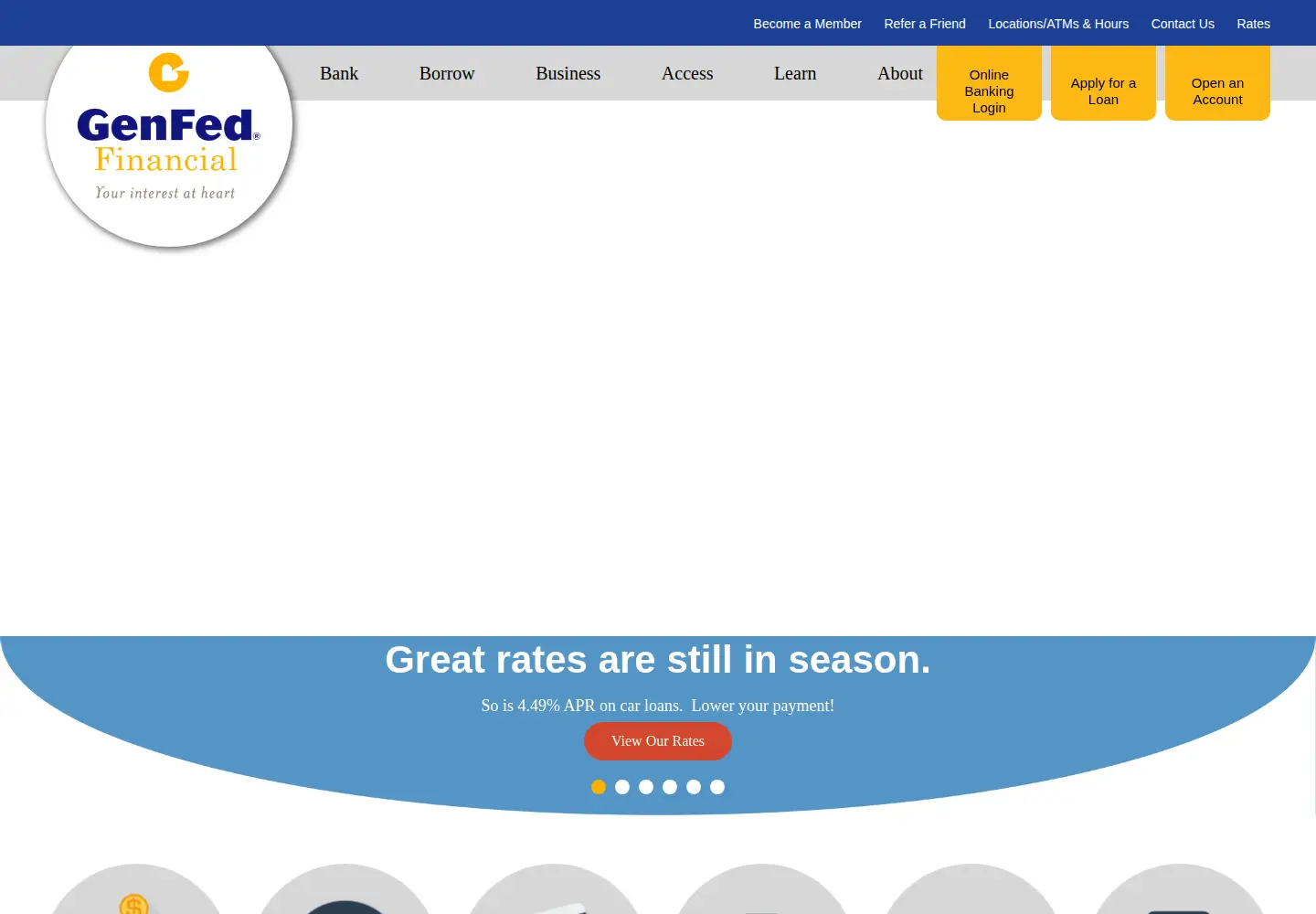 Captured homepage of genfed.com in the current scan