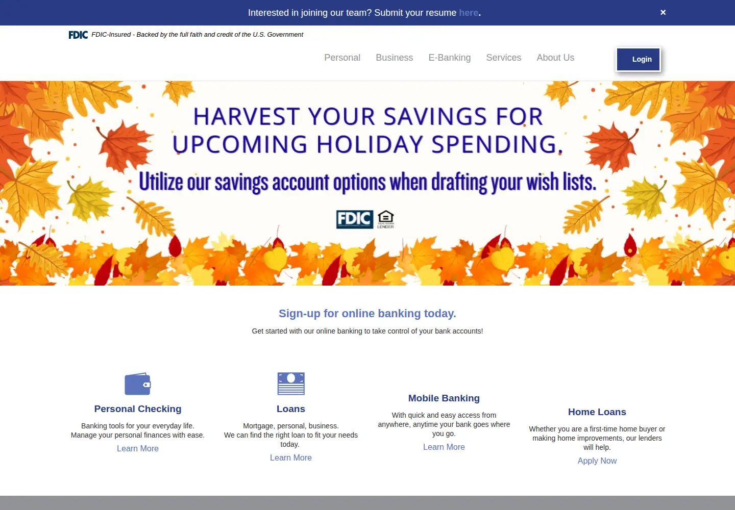 Captured homepage of fsbcarthage.com in the current scan