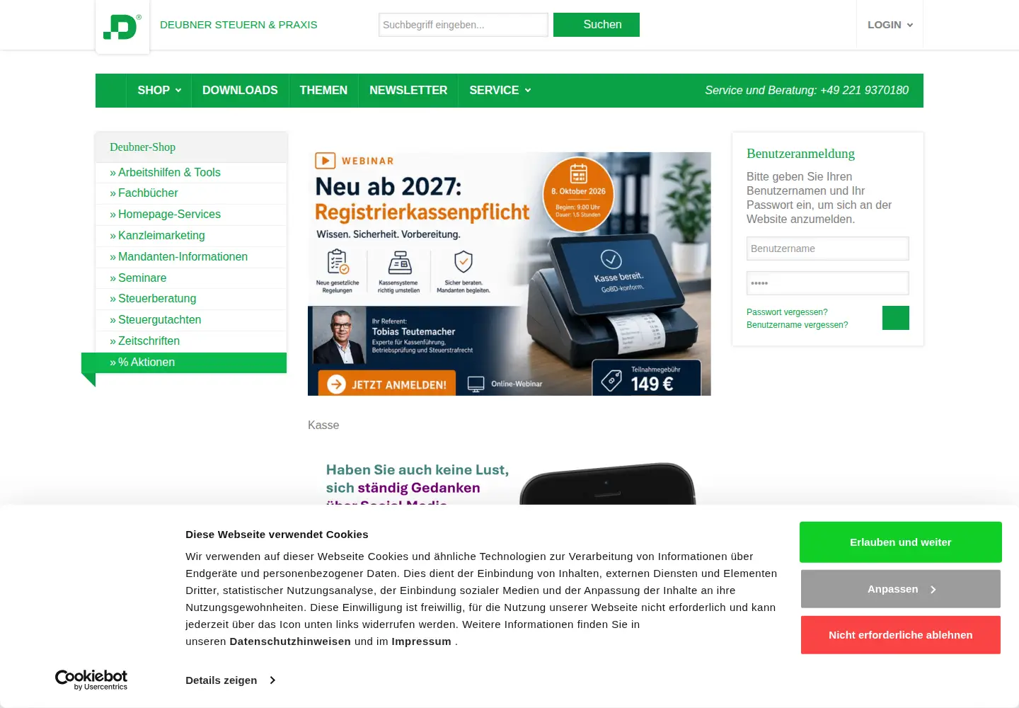 Screenshot of deubner-steuern.de