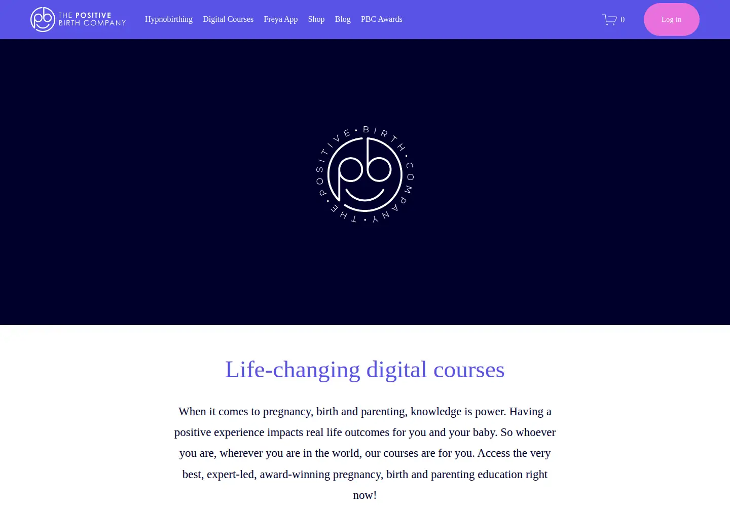Screenshot of thepositivebirthcompany.co.uk