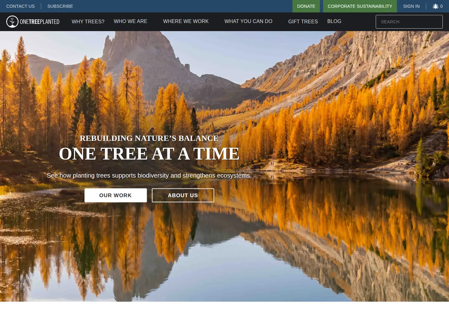 Screenshot of onetreeplanted.org