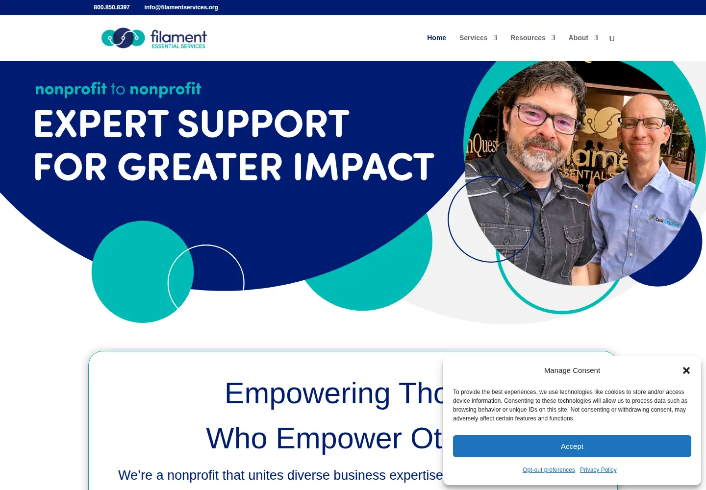 Screenshot of filamentservices.org