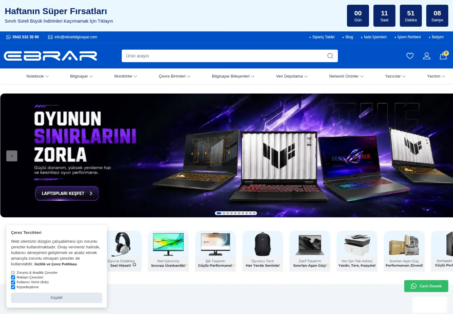 Captured homepage of ebrarbilgisayar.com in the current scan
