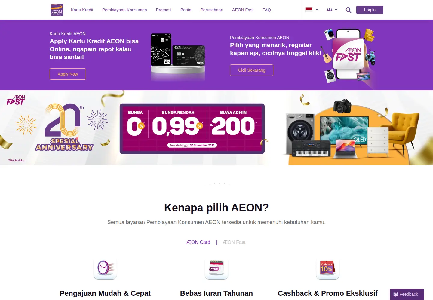 Screenshot of aeon.co.id
