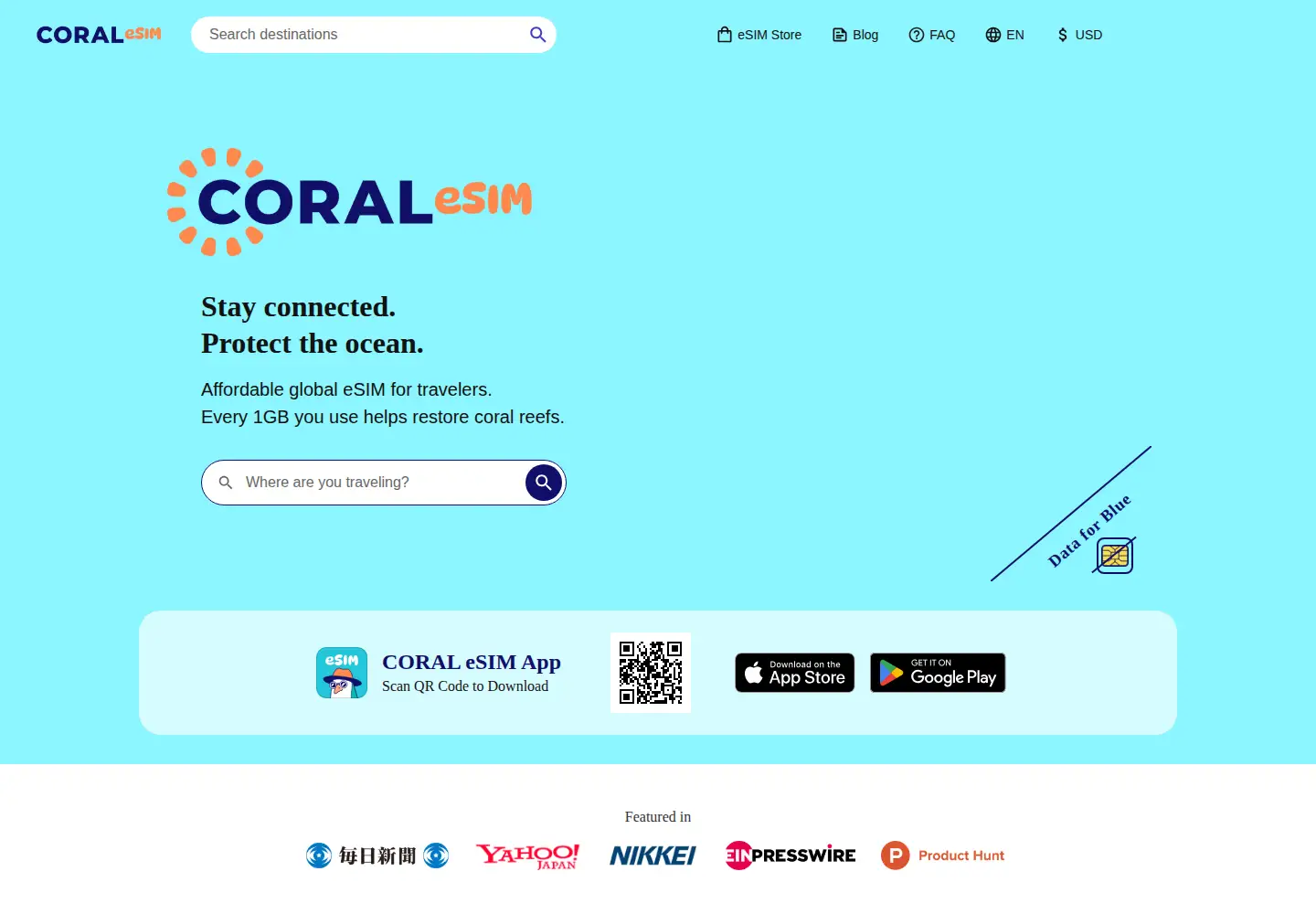 Screenshot of coral-esim.com