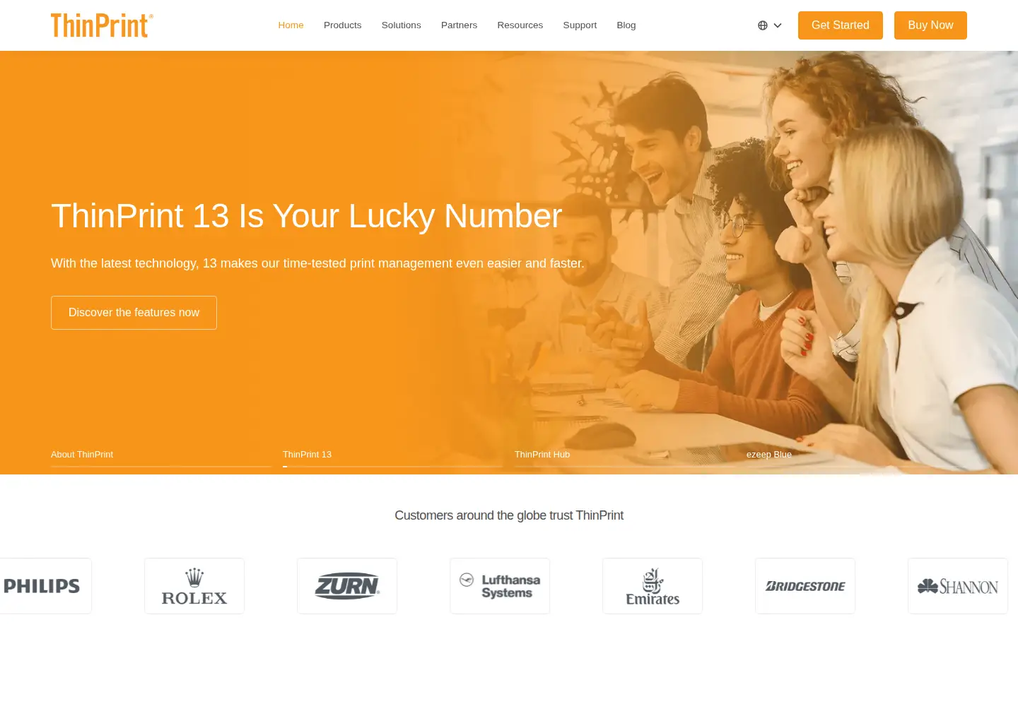 Screenshot of thinprint.com