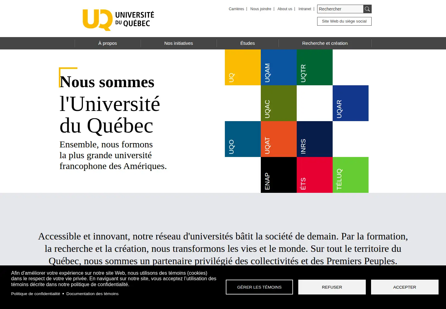 Screenshot of uquebec.ca