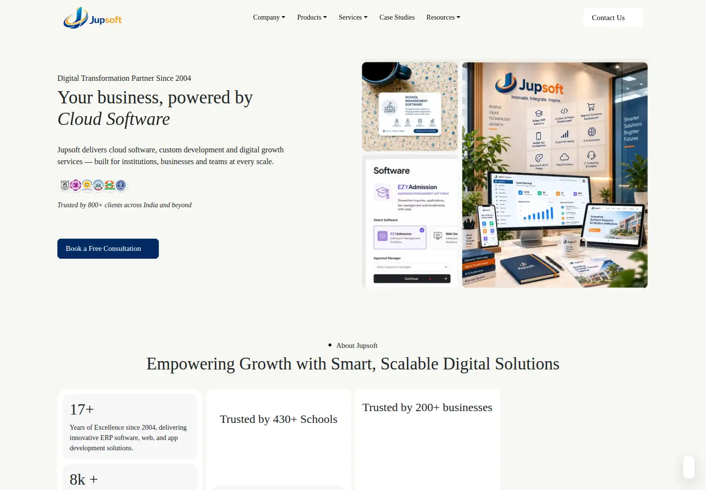 Captured homepage of jupsoft.com in the current scan