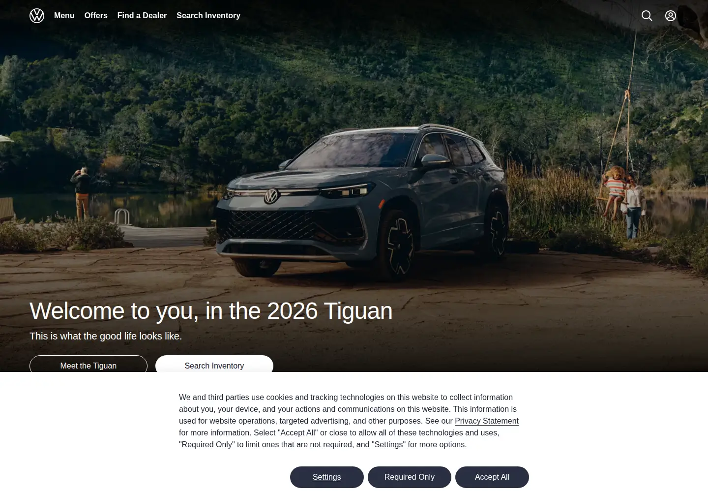 Screenshot of vw.com