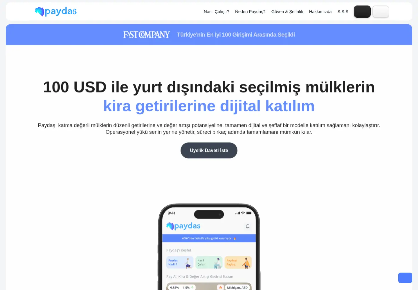 Captured homepage of getpaydas.com in the current scan