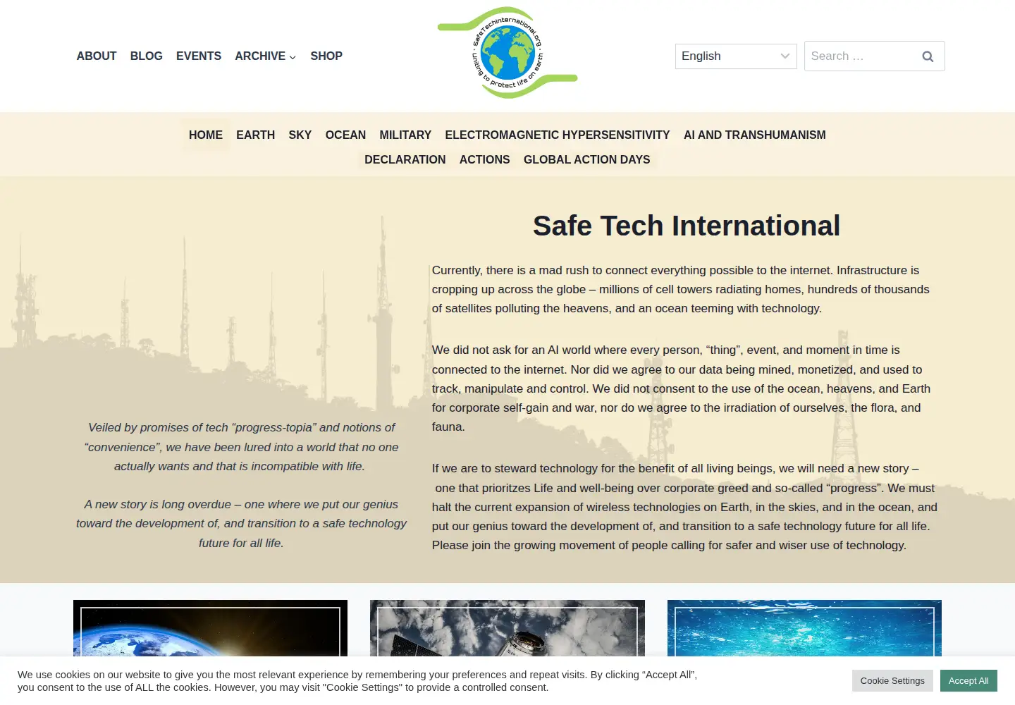 Screenshot of safetechinternational.org