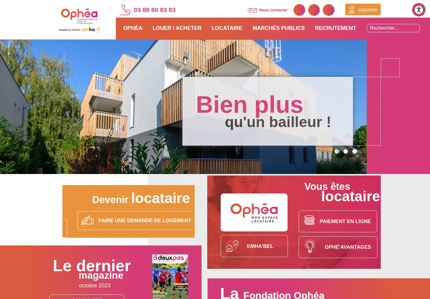 Screenshot of ophea.fr