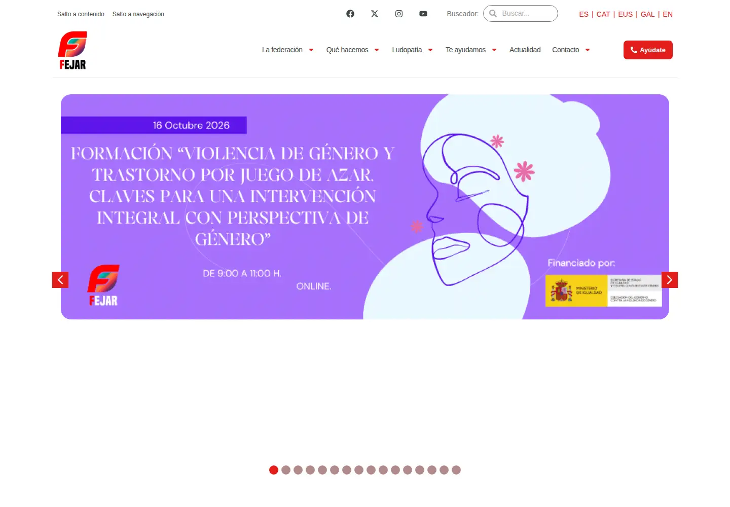 Captured homepage of fejar.org in the current scan