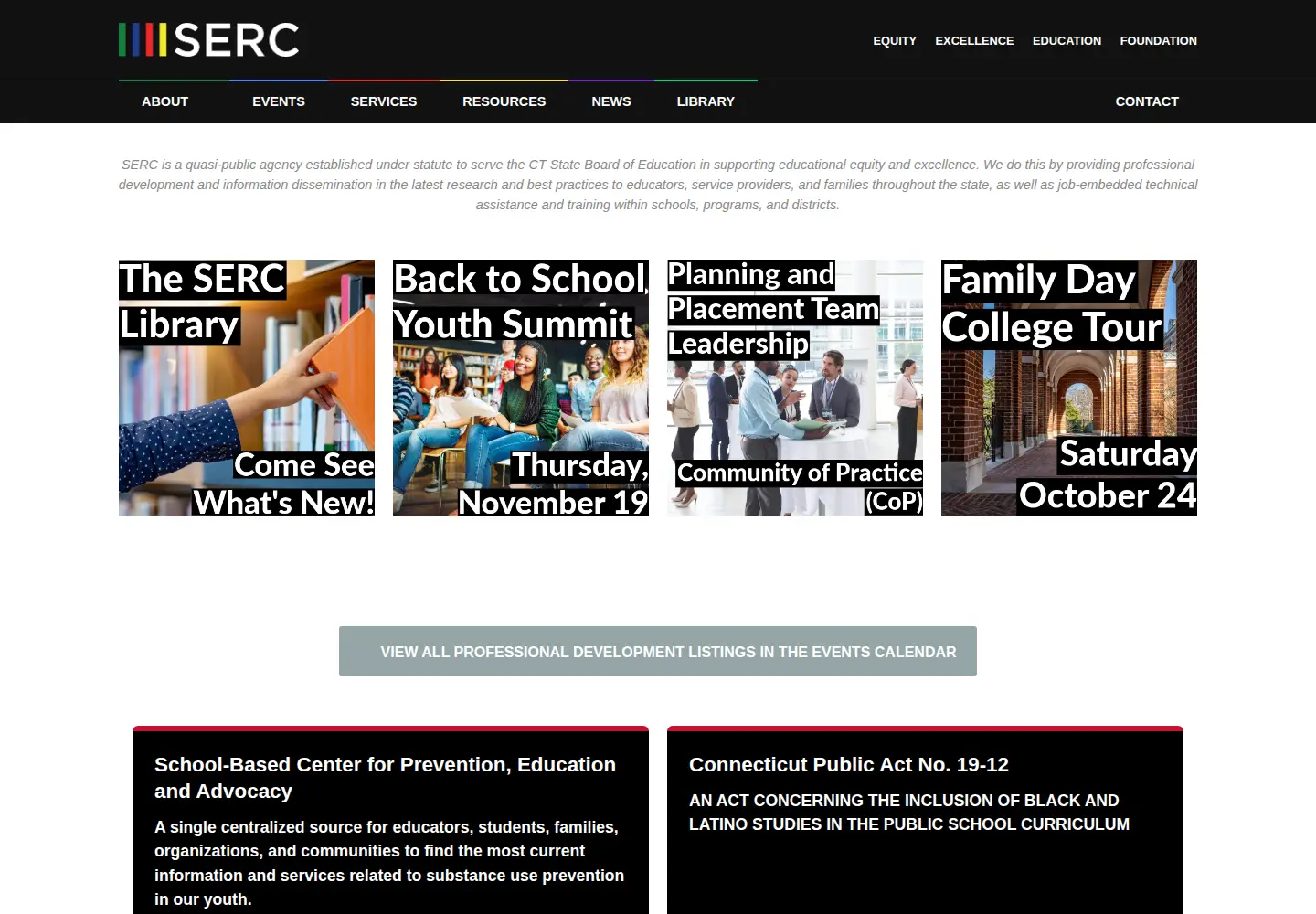 Captured homepage of ctserc.org in the current scan