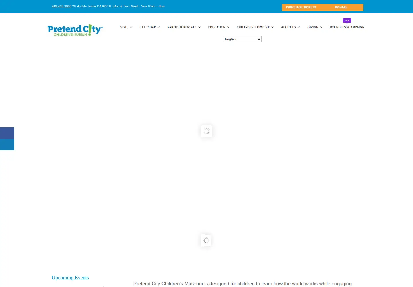Captured homepage of pretendcity.org in the current scan