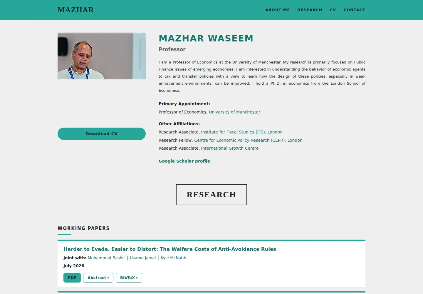 Screenshot of mazharwaseem.com
