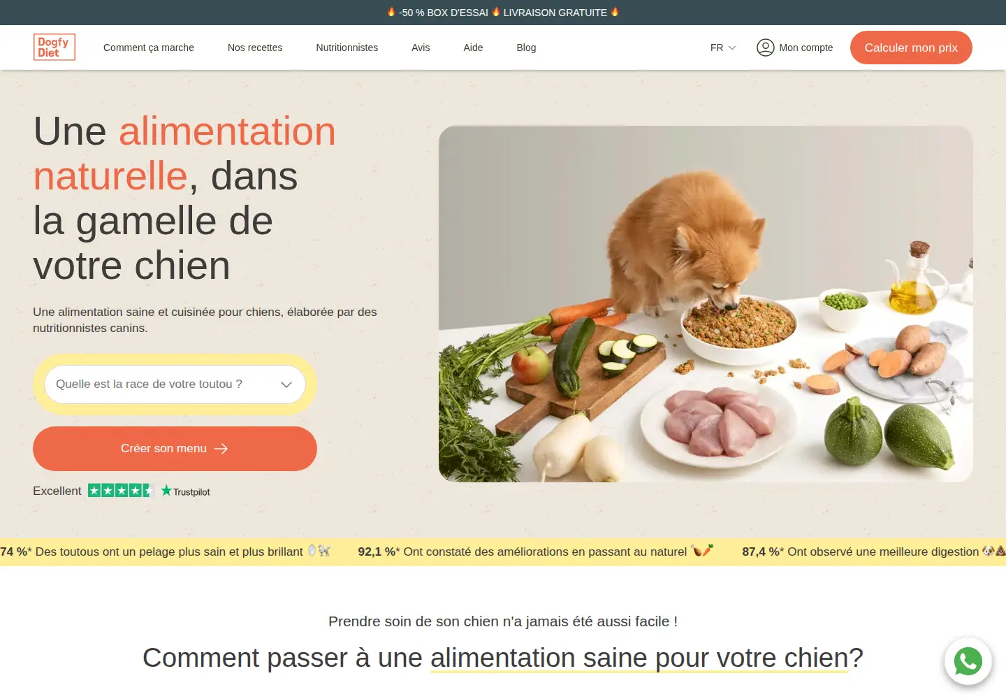 Screenshot of dogfydiet.com