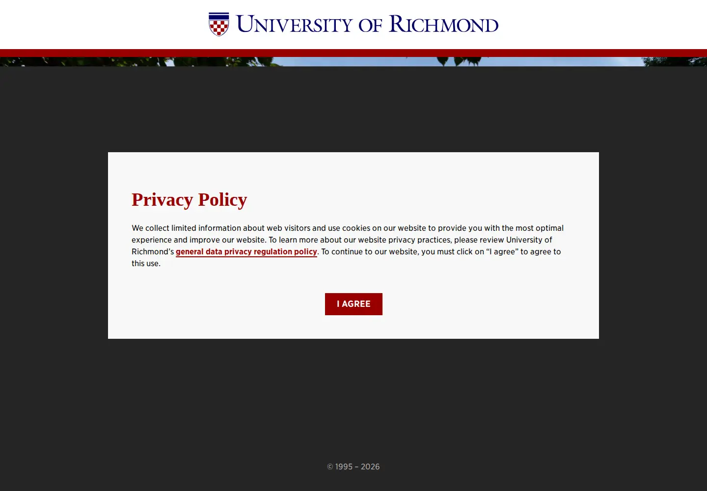Screenshot of richmond.edu