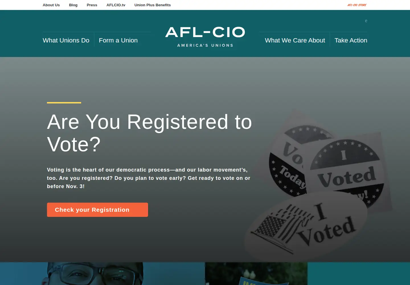 Screenshot of aflcio.org