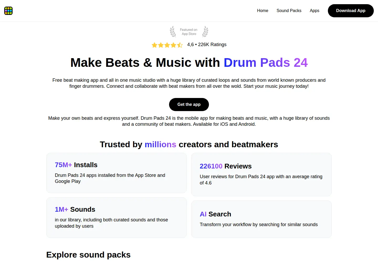 Screenshot of drumpads24.com