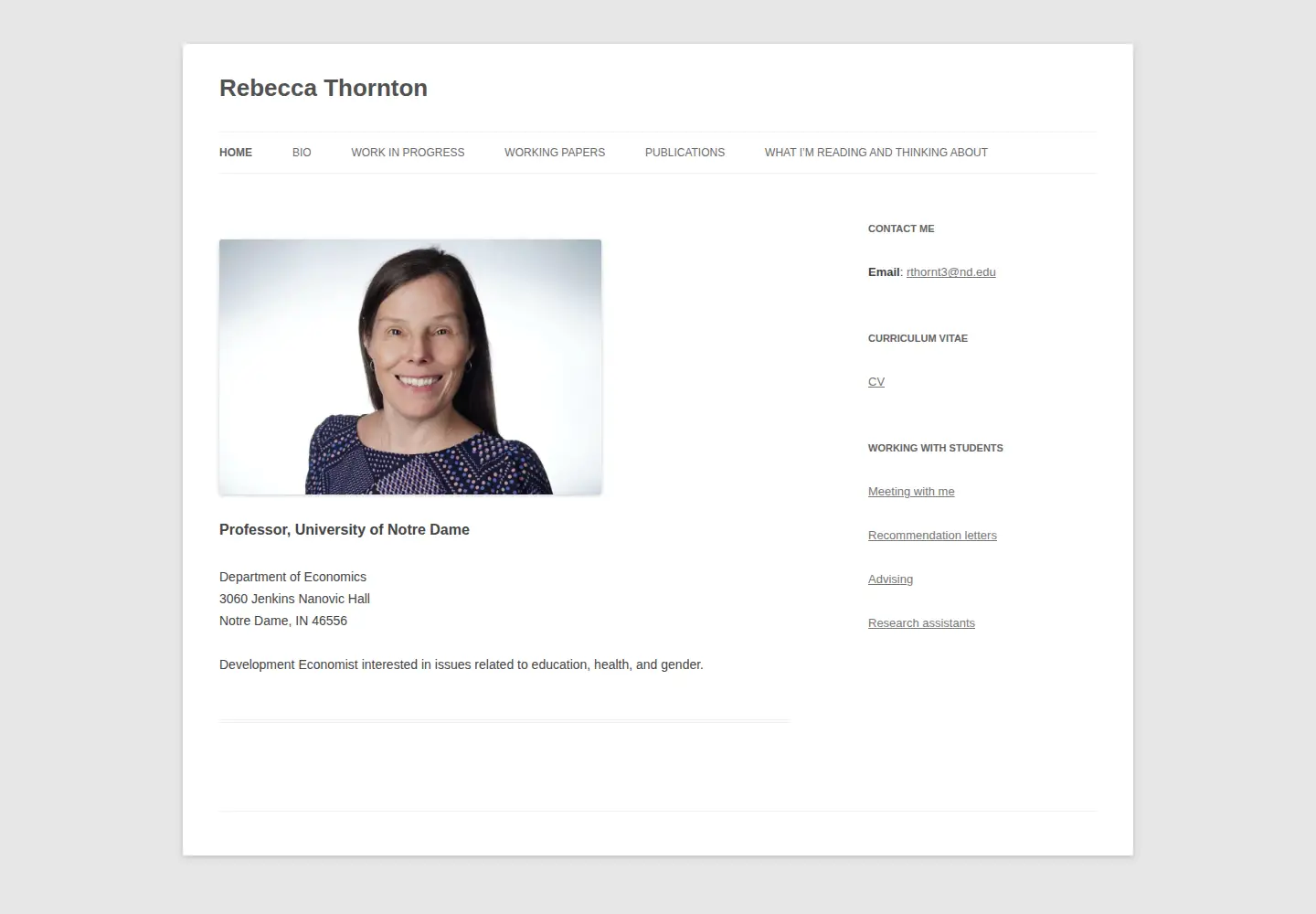 Screenshot of rebeccathornton.net