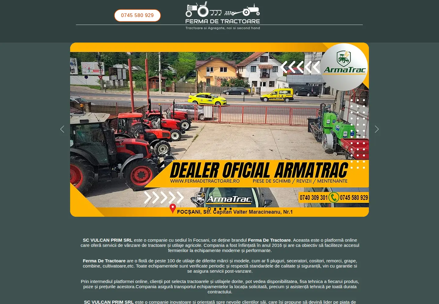 Screenshot of fermadetractoare.ro