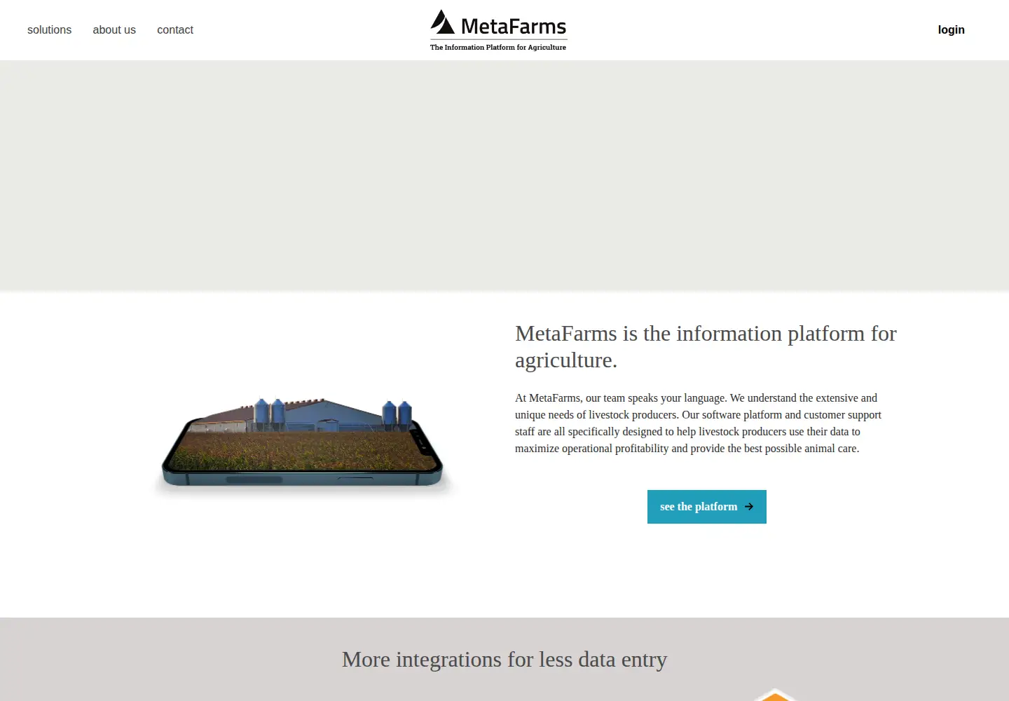 Captured homepage of metafarms.com in the current scan