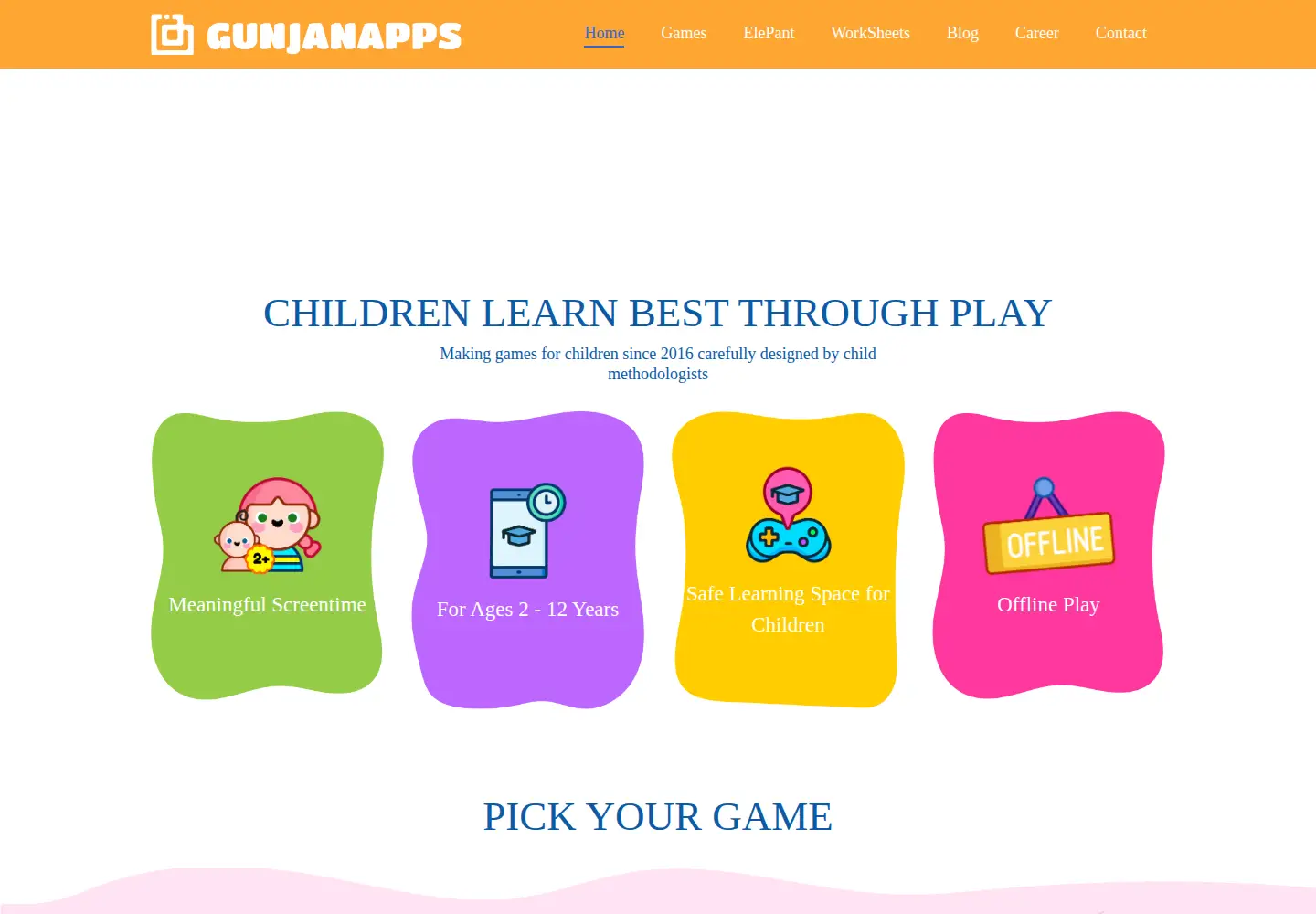 Screenshot of gunjanappstudios.com