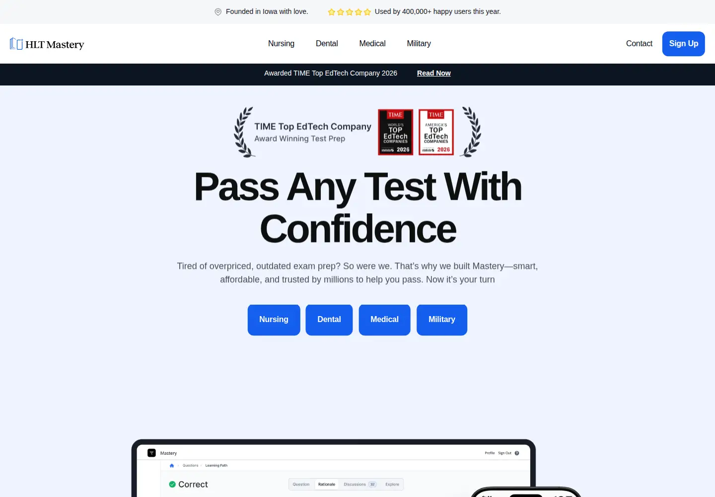 Screenshot of hltmastery.com