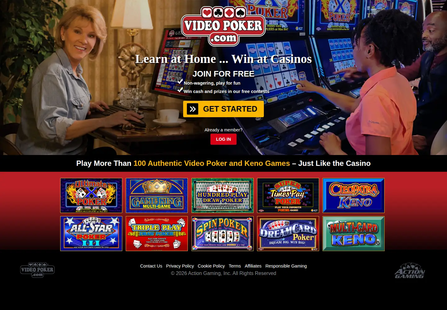 Screenshot of videopoker.com