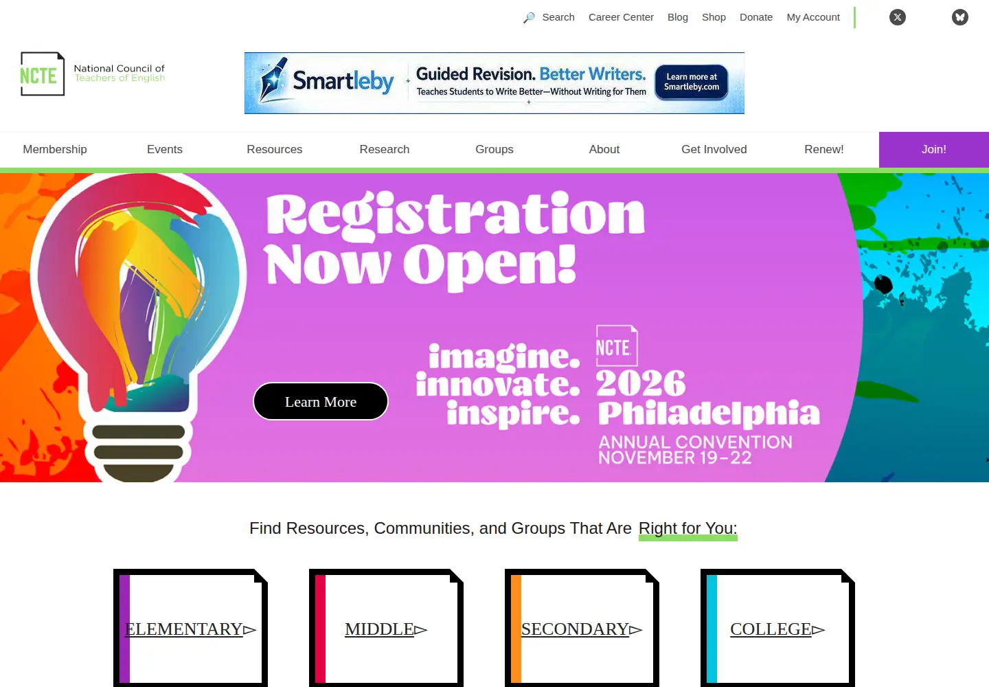 Screenshot of ncte.org
