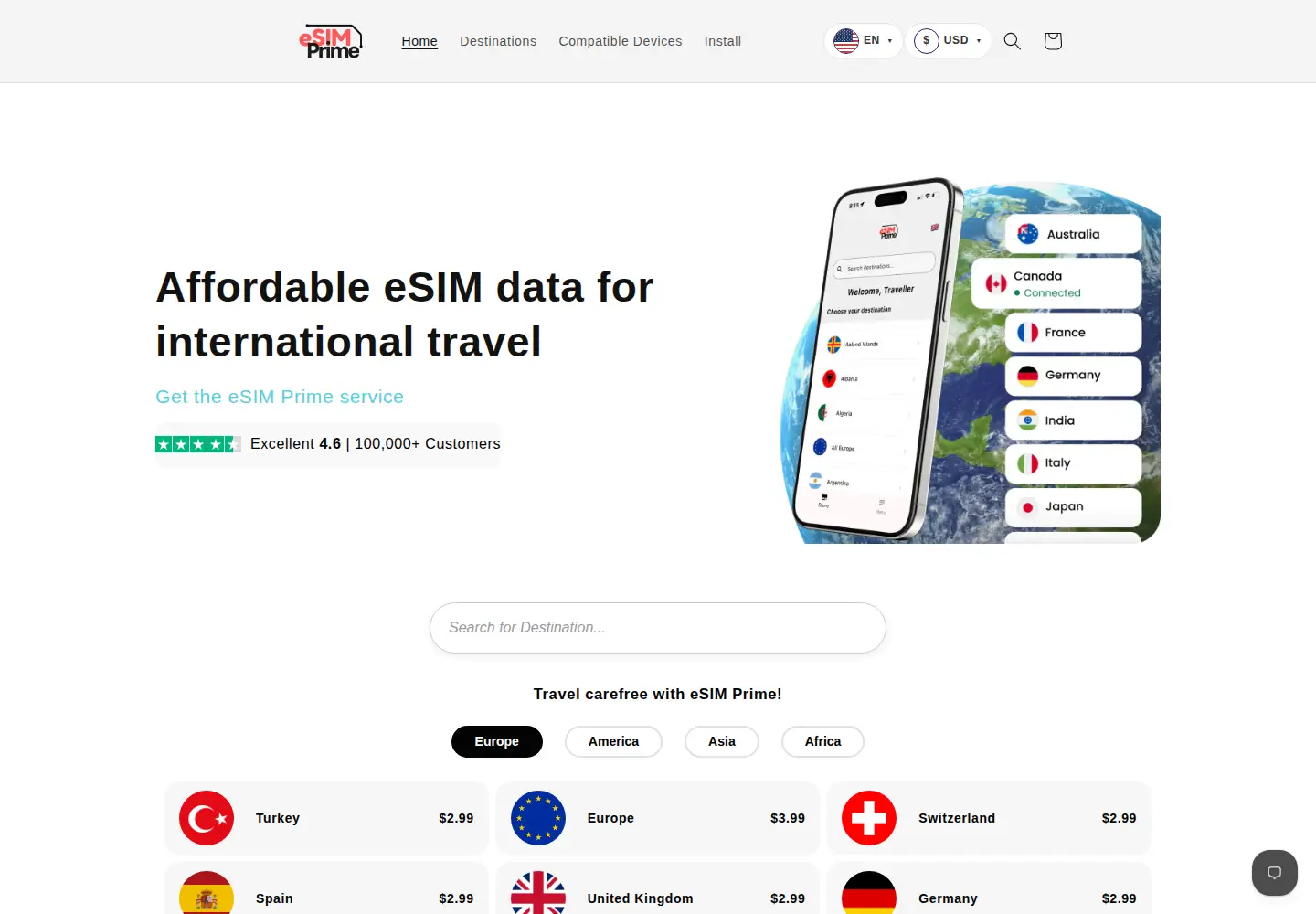 Screenshot of esimprime.com
